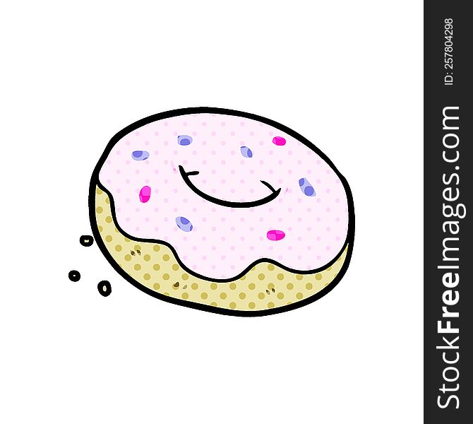 cartoon donut with sprinkles. cartoon donut with sprinkles