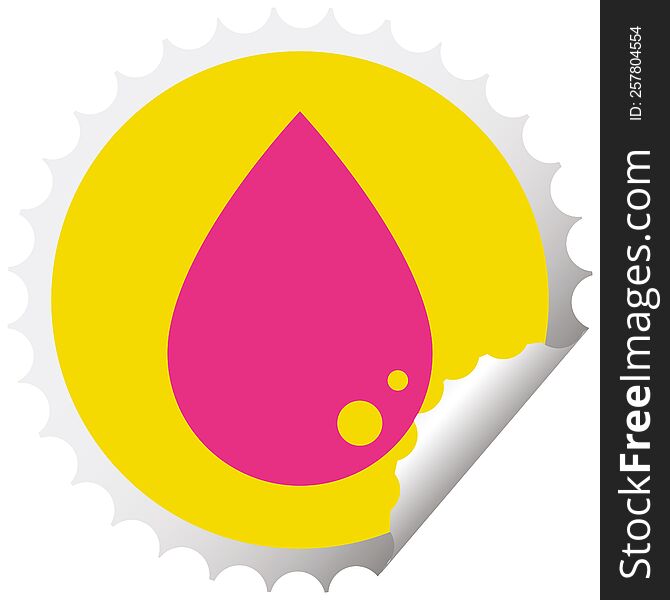 blood drop graphic vector circular peeling sticker. blood drop graphic vector circular peeling sticker