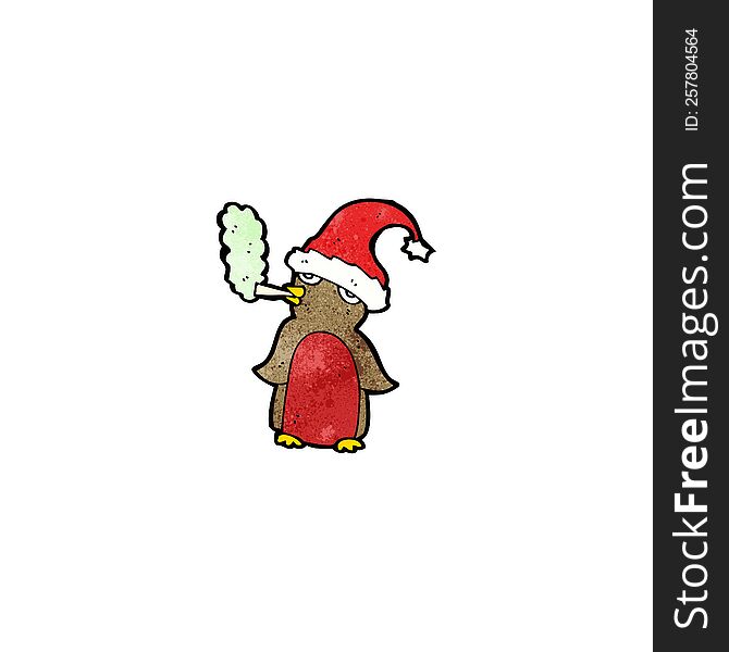 cartoon christmas robin smoking marijuana
