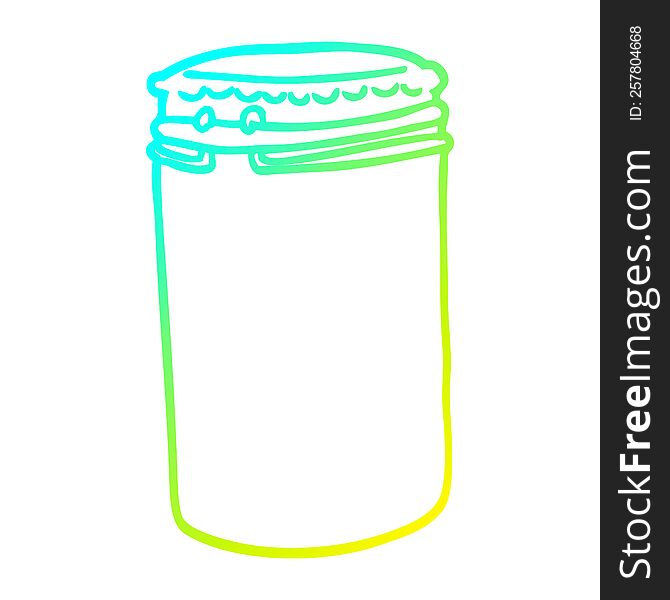 Cold Gradient Line Drawing Cartoon Storage Jar