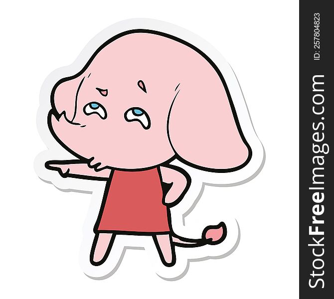 Sticker Of A Cartoon Elephant Remembering