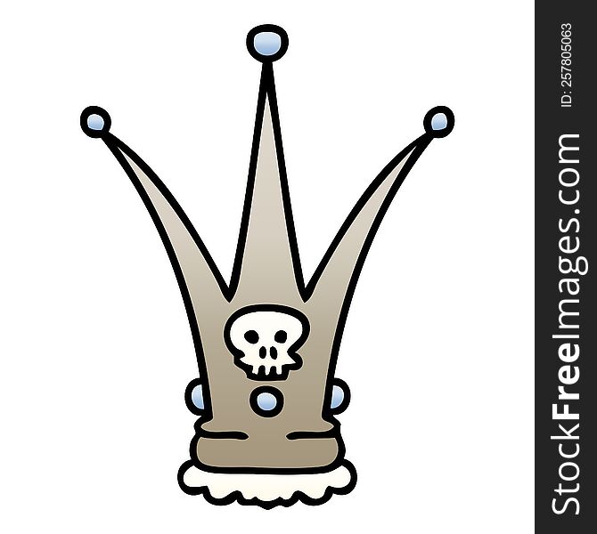 gradient shaded quirky cartoon death crown. gradient shaded quirky cartoon death crown