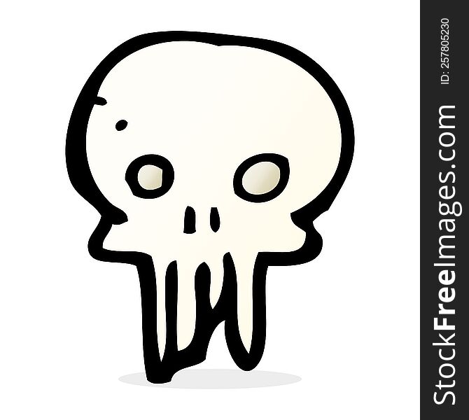 Cartoon Spooky Skull Symbol