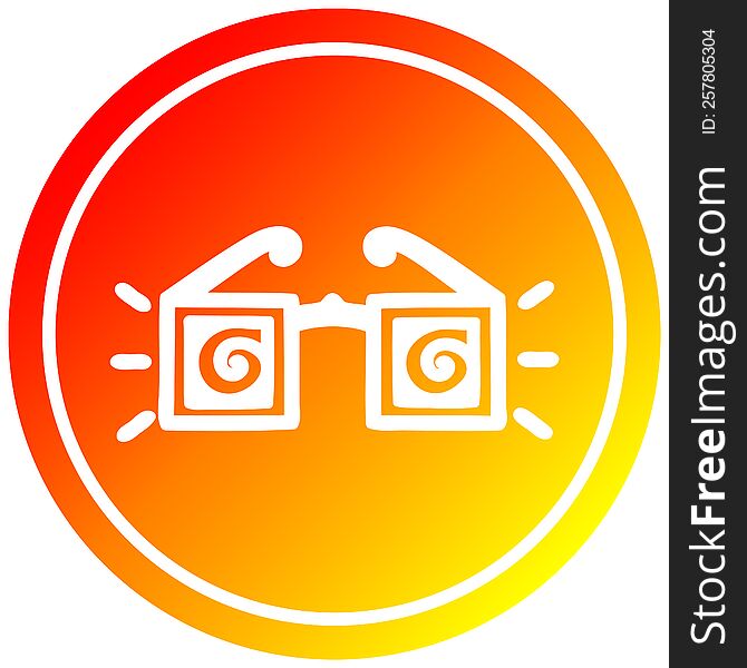 x ray specs circular icon with warm gradient finish. x ray specs circular icon with warm gradient finish