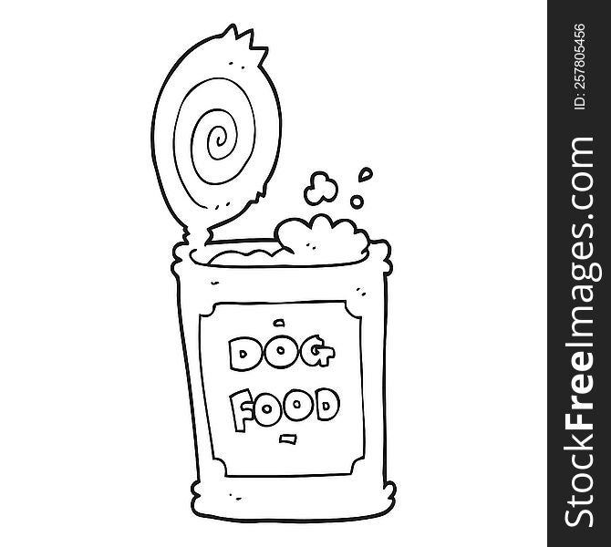 Black And White Cartoon Dog Food