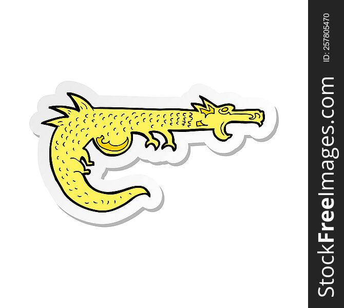 sticker of a cartoon medieval dragon