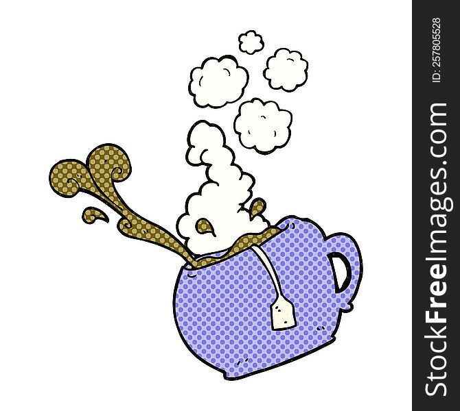 Comic Book Style Cartoon Cup Of Tea