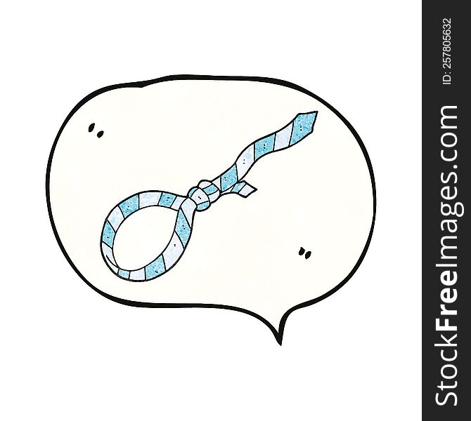freehand speech bubble textured cartoon work tie noose