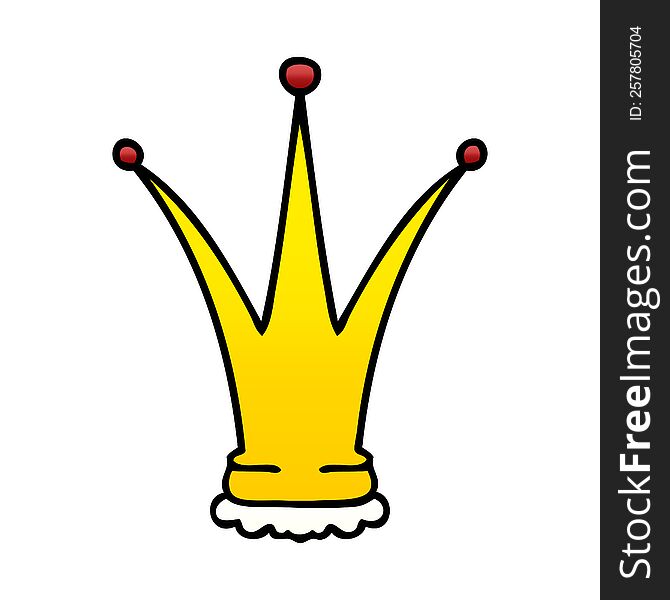 quirky gradient shaded cartoon gold crown