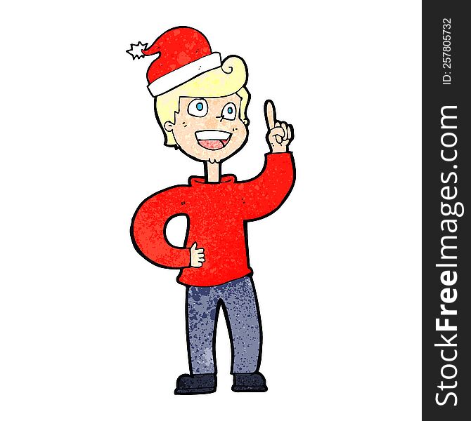 Cartoon Man Ready For Christmas