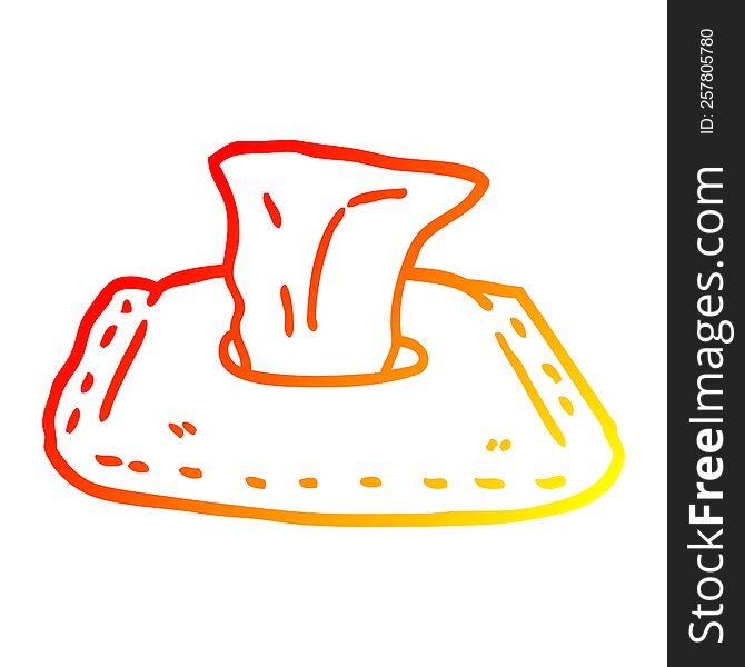 warm gradient line drawing of a cartoon toilet wipes