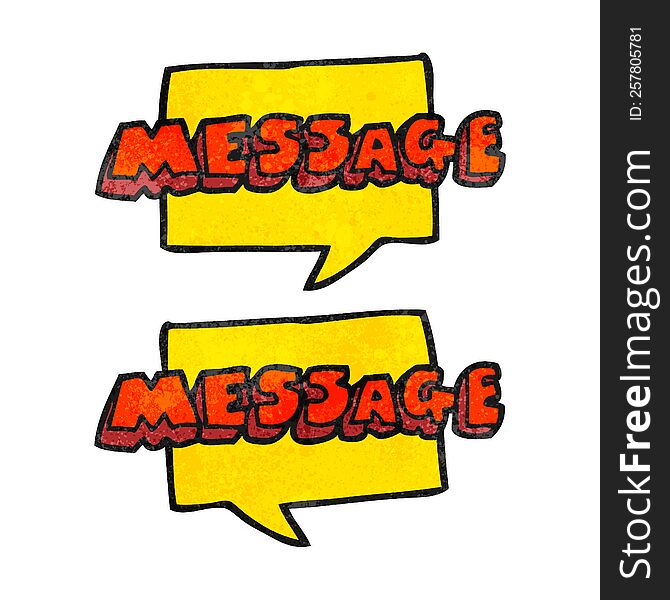 freehand textured cartoon message texts