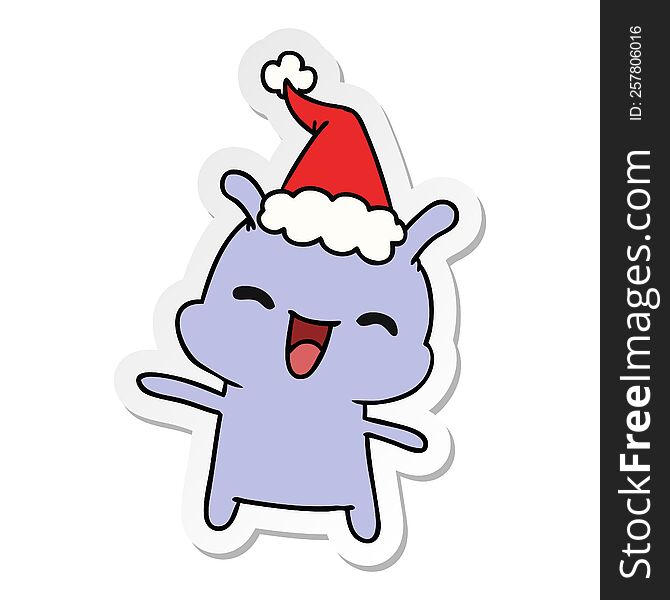 Christmas Sticker Cartoon Of Kawaii Alien