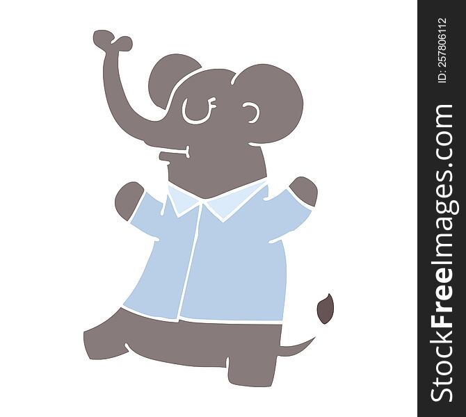 Cartoon Doodle Standing Elephant