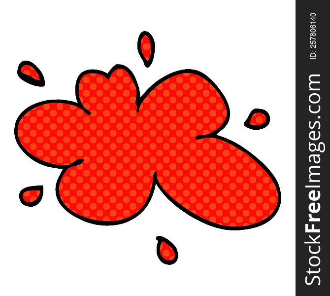 Cartoon Doodle Of A Red Splat Of Paint