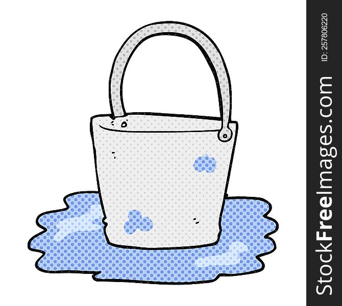 freehand drawn cartoon water bucket