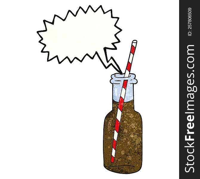 Speech Bubble Textured Cartoon Fizzy Drink Bottle