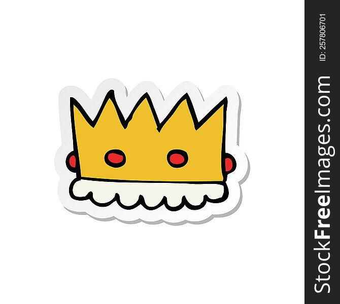 sticker of a cartoon crown