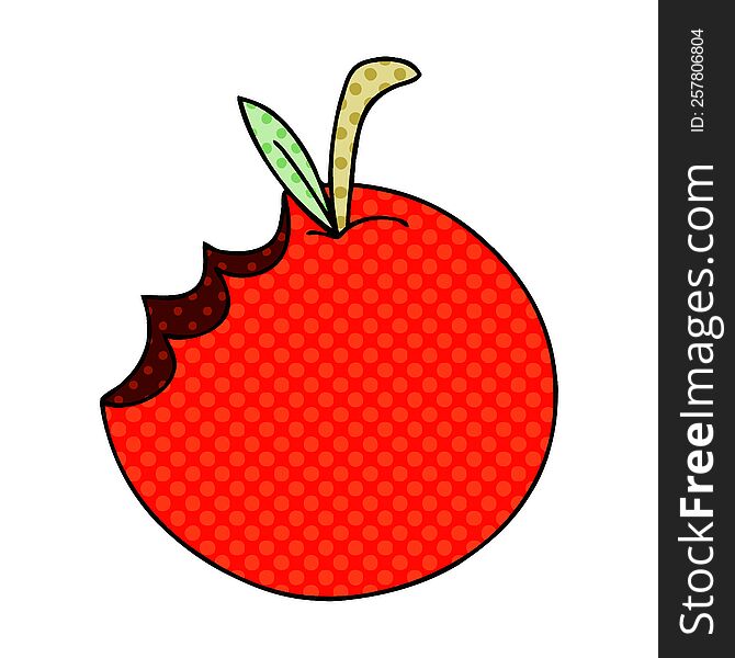 Quirky Comic Book Style Cartoon Apple