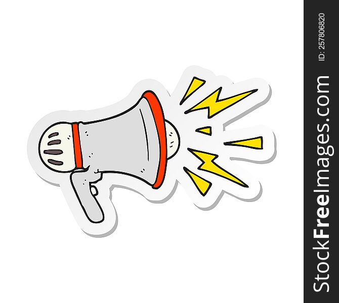 Sticker Of A Cartoon Loudhailer