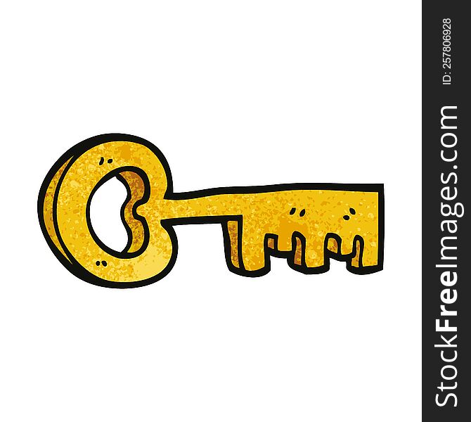 Cartoon Doodle Gold Key