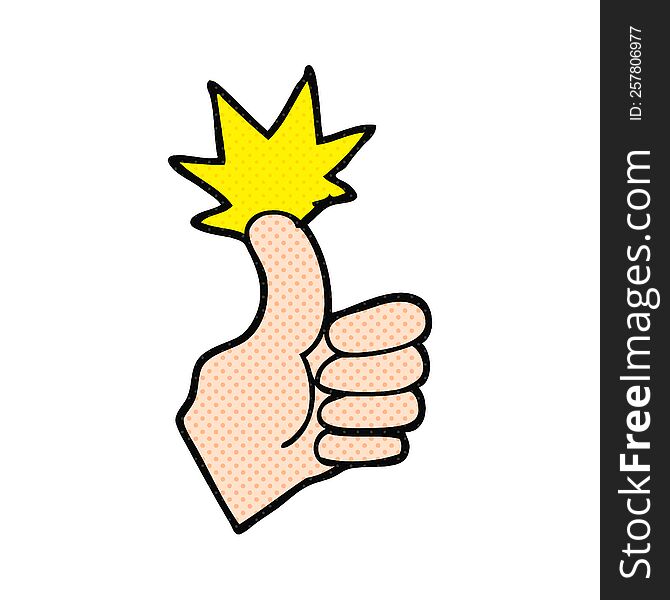 freehand drawn cartoon thumbs up