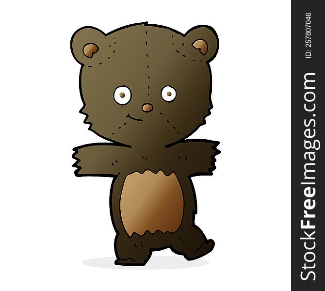 cartoon cute black teddy bear. cartoon cute black teddy bear