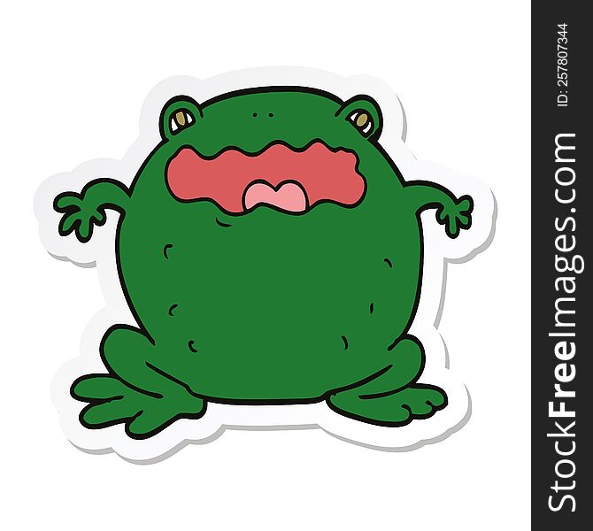 sticker of a cartoon toad