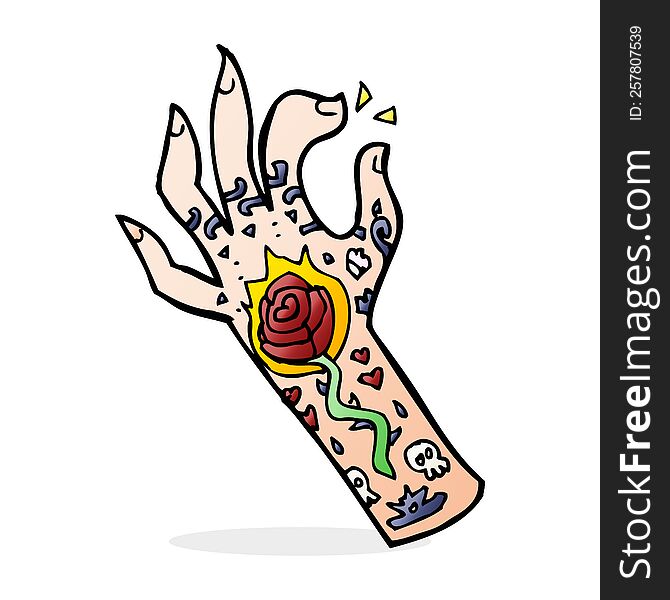 cartoon tattoo hand
