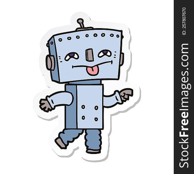 Sticker Of A Cartoon Robot