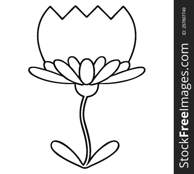 line drawing cartoon of a flower. line drawing cartoon of a flower