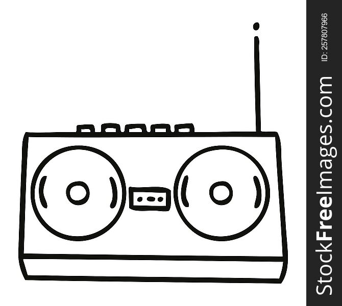 line drawing cartoon of a stereo. line drawing cartoon of a stereo