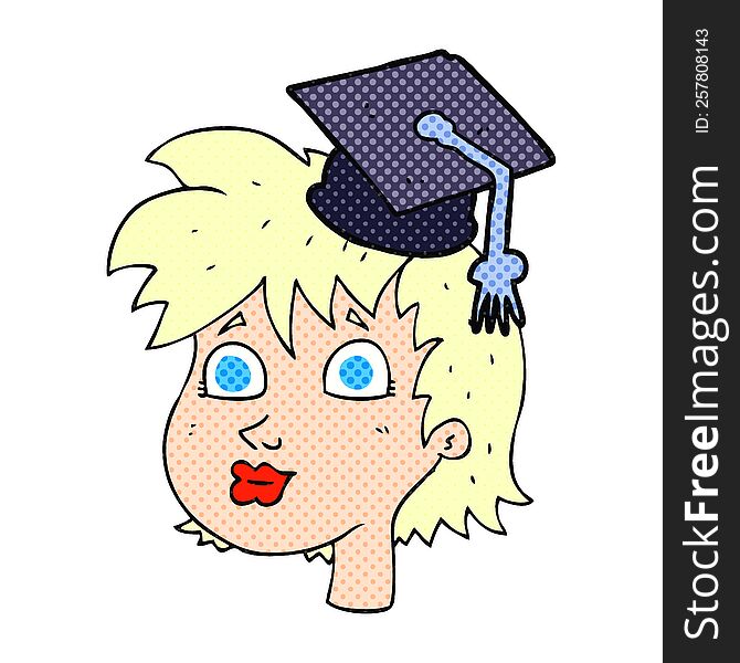 cartoon graduate woman