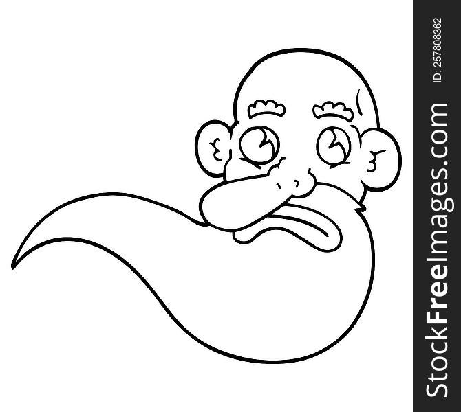 Line Drawing Cartoon Grumpy Old Man