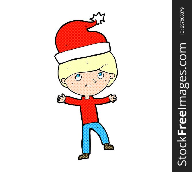 cartoon man ready for christmas