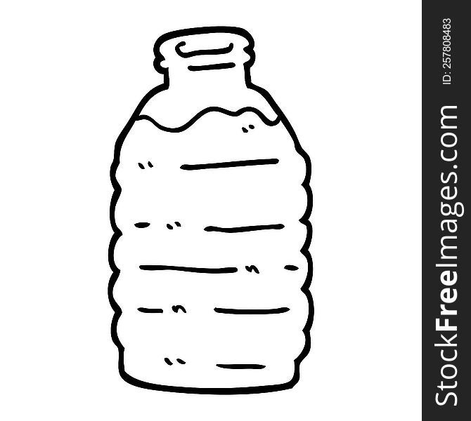 black and white cartoon water bottle