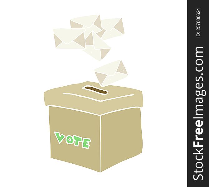 flat color illustration of ballot box. flat color illustration of ballot box