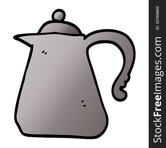 vector gradient illustration cartoon kettle