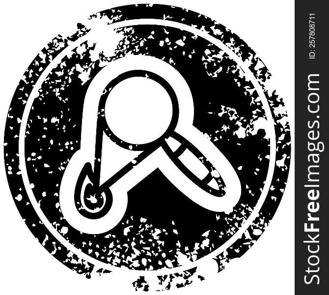 magnifying glass burning distressed icon symbol