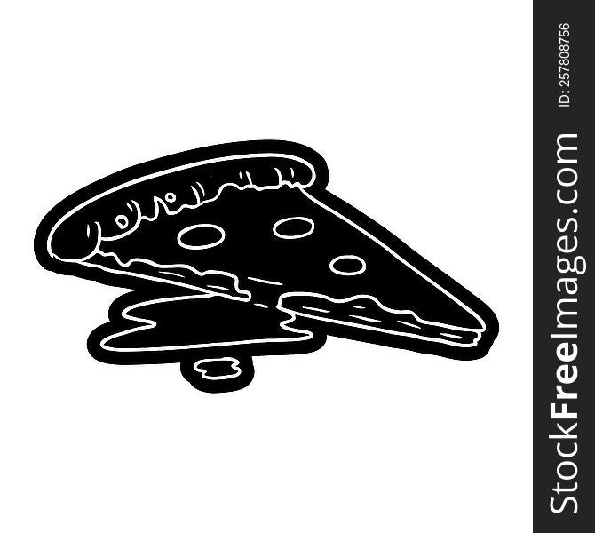 Cartoon Icon Drawing Of A Slice Of Pizza