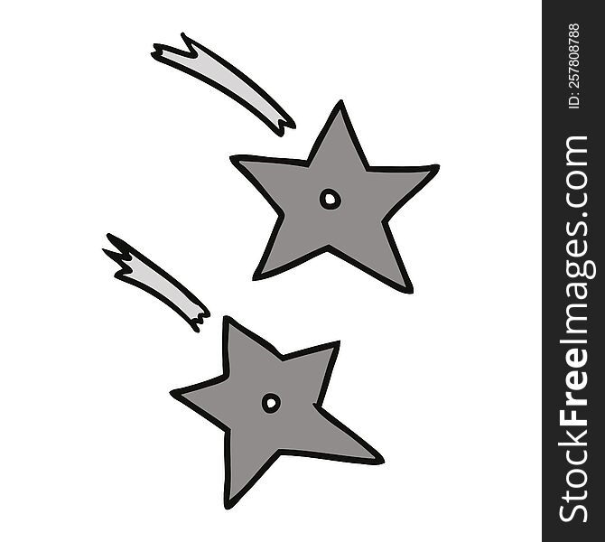hand drawn cartoon doodle of ninja throwing stars