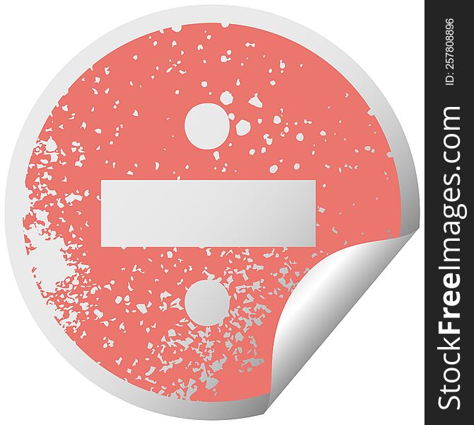 distressed circular peeling sticker symbol division symbol