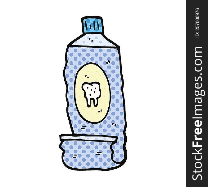 Comic Book Style Cartoon Toothpaste