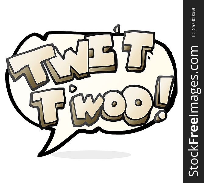 speech bubble cartoon twit two owl call text