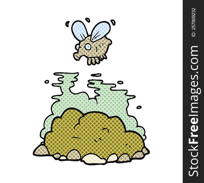 cartoon fly and manure