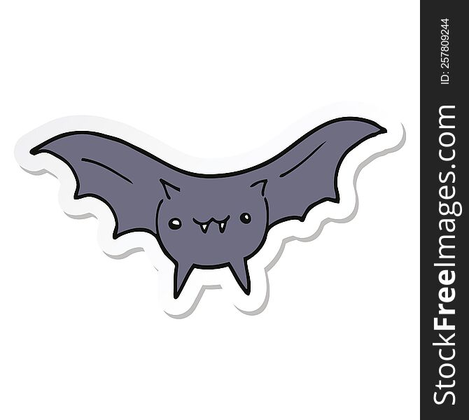 Sticker Of A Cartoon Bat