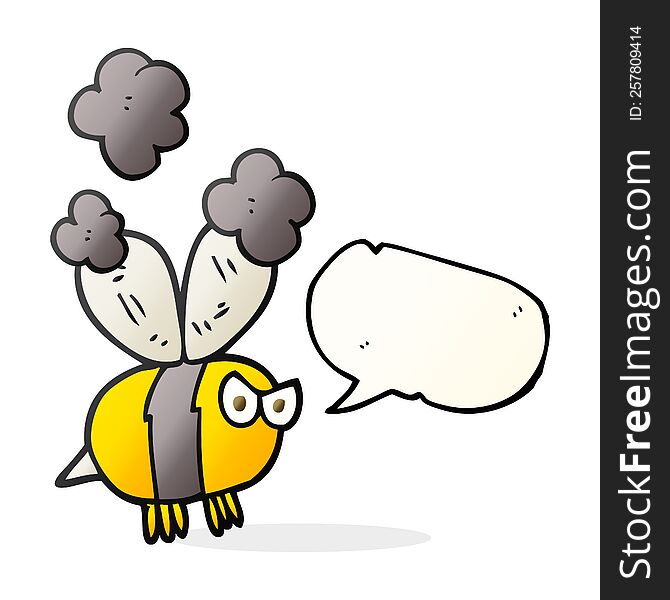 freehand drawn speech bubble cartoon angry bee