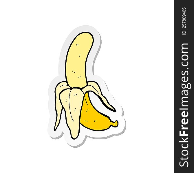 sticker of a cartoon banana