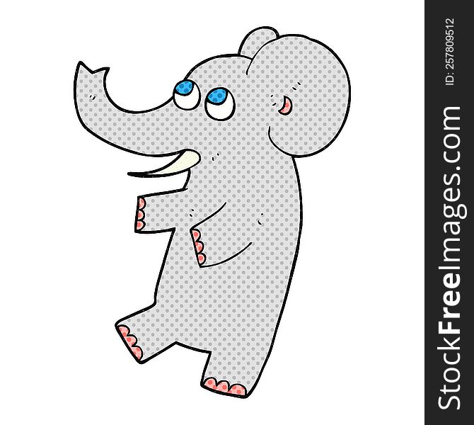 freehand drawn cartoon cute elephant