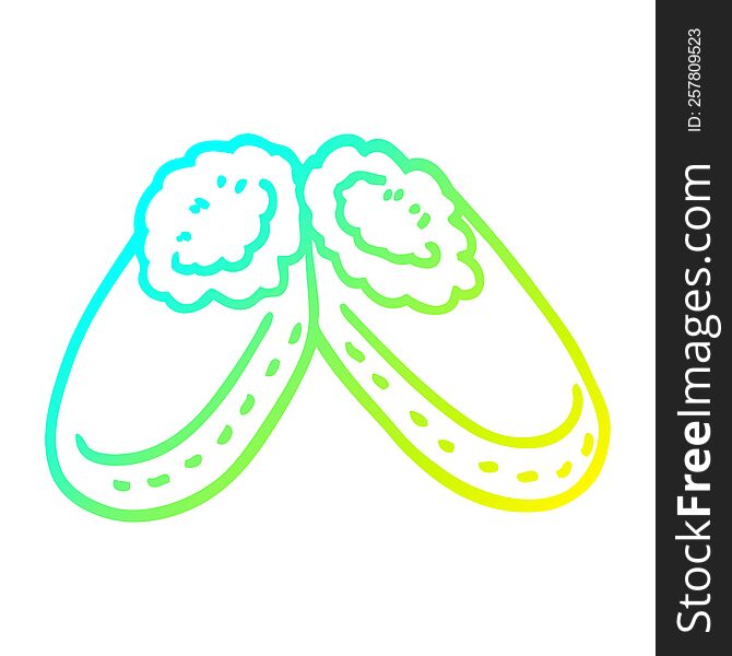 cold gradient line drawing cartoon comfy slippers